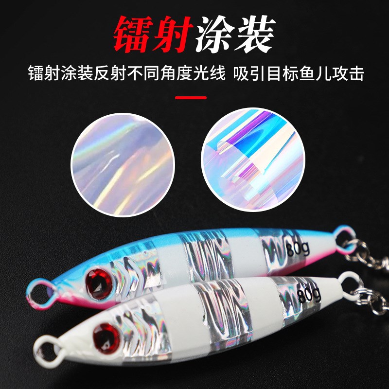 热销TWM 小胖墩海钓路亚夜光铁板路亚轴承亮片噪音亮片单钩鲅鱼刀