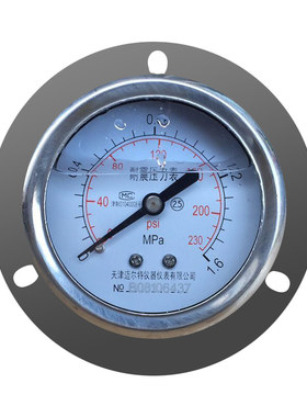 热销包邮 轴向带边耐震压力表YN60ZT 油压液压水压气压0-1.6MPA-6