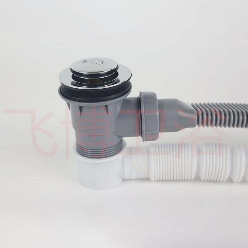 热销浴缸连体下水器弹跳式去水器带溢水口浴缸一体式对接缸扁塑料