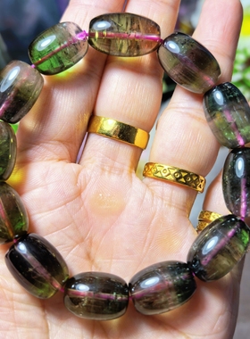 玻璃体通透西瓜碧玺男士手串