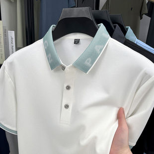 t恤男装 简约百搭合体基础款 翻领短袖 纯色POLO衫 衣服潮流上衣 男士