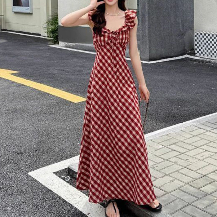 收腰U型无袖