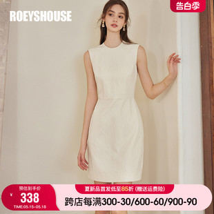 气质无袖 修身 新款 罗衣高级白领收腰提花连衣裙2024夏季 裙子09907