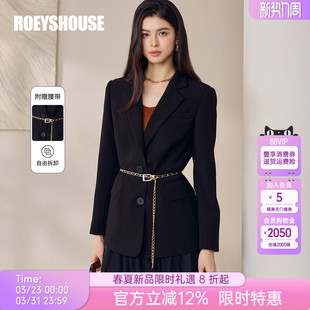 场合干练黑色西服12768 外套女早春正式 罗衣通勤高级感OL修身 西装