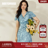 罗衣气质褶皱收腰连衣裙2025夏装 新款 高级缎面不规则大摆裙08635