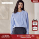 宽松休闲叠穿内搭衬衣长袖 罗衣通勤蓝色纯棉衬衫 女春季 上衣13390