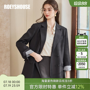 气质通勤修身 新款 西服11053 外套2025春季 罗衣高级深灰色职业西装