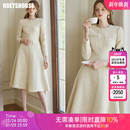 罗衣法式 小香风大摆连衣裙气质宴会礼服裙重要场合中长裙子09744