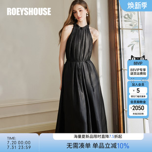长裙10635 罗衣休闲海边度假风挂脖连衣裙女2025夏季 新款 时尚 无袖