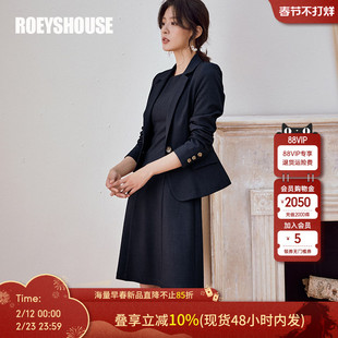 罗衣知性职业西装 女春重要场合短外套连衣裙两件套套裙11782 套装