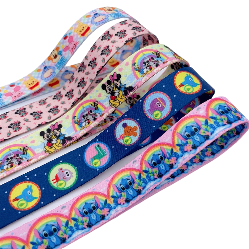 15mm维尼熊双面加厚印刷手工涤纶织带包装口罩绳材料手机挂绳材料