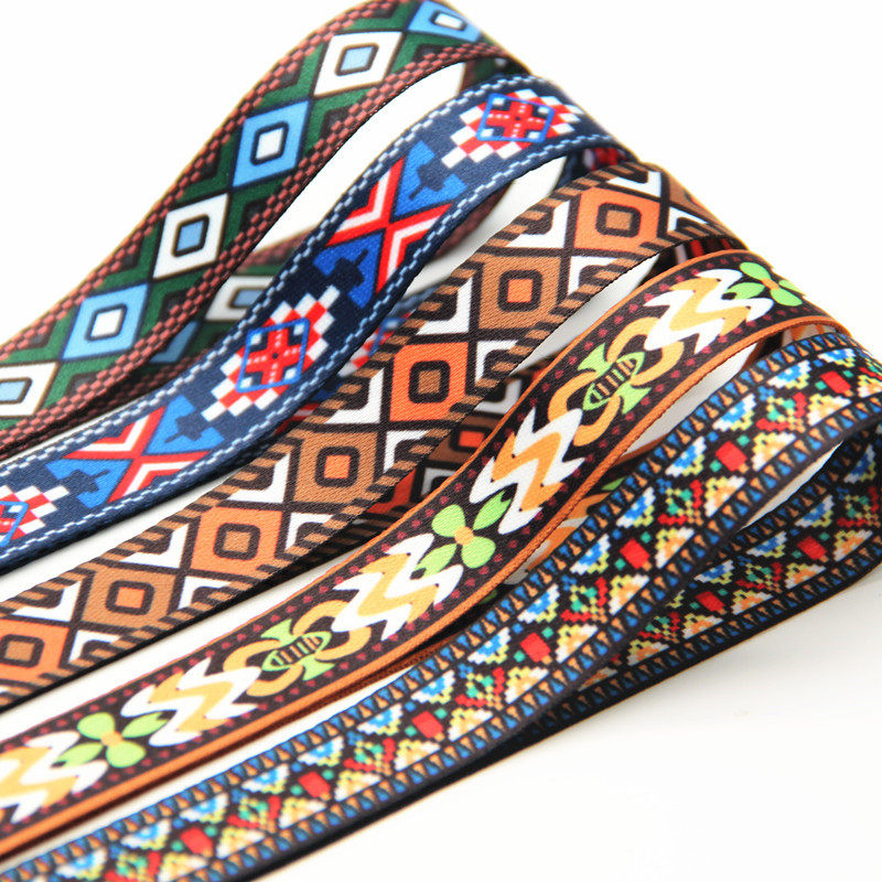 15mm民族风双面加厚印刷手工涤纶织带包装口罩绳材料手机挂绳材料