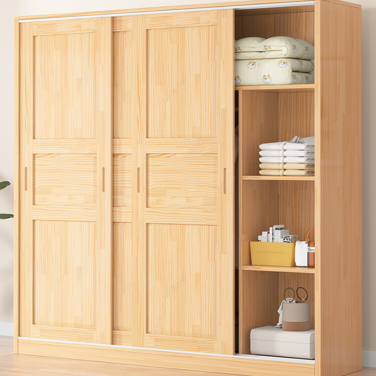 全实木衣柜家用卧室推拉门