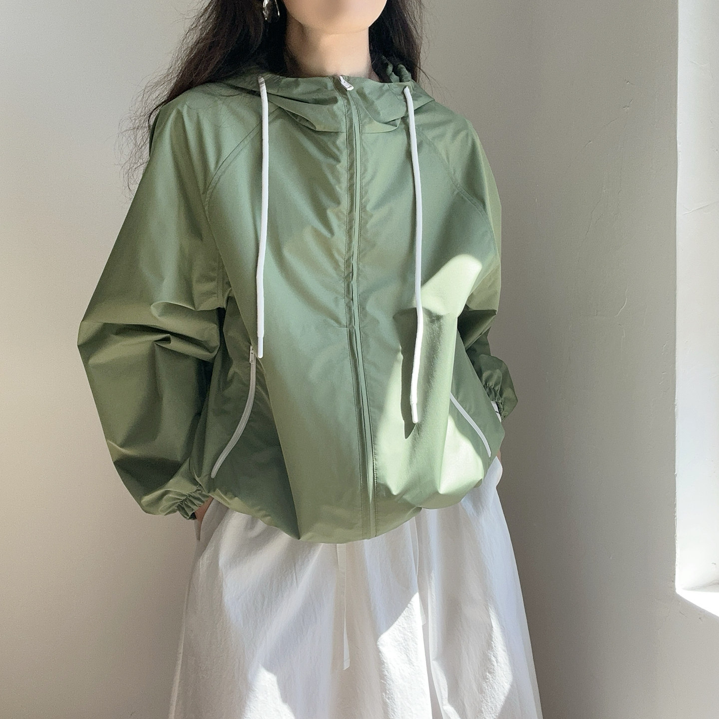 高端进口面料宽松防晒衣防紫外线透气轻薄连帽休闲外套女2026新款