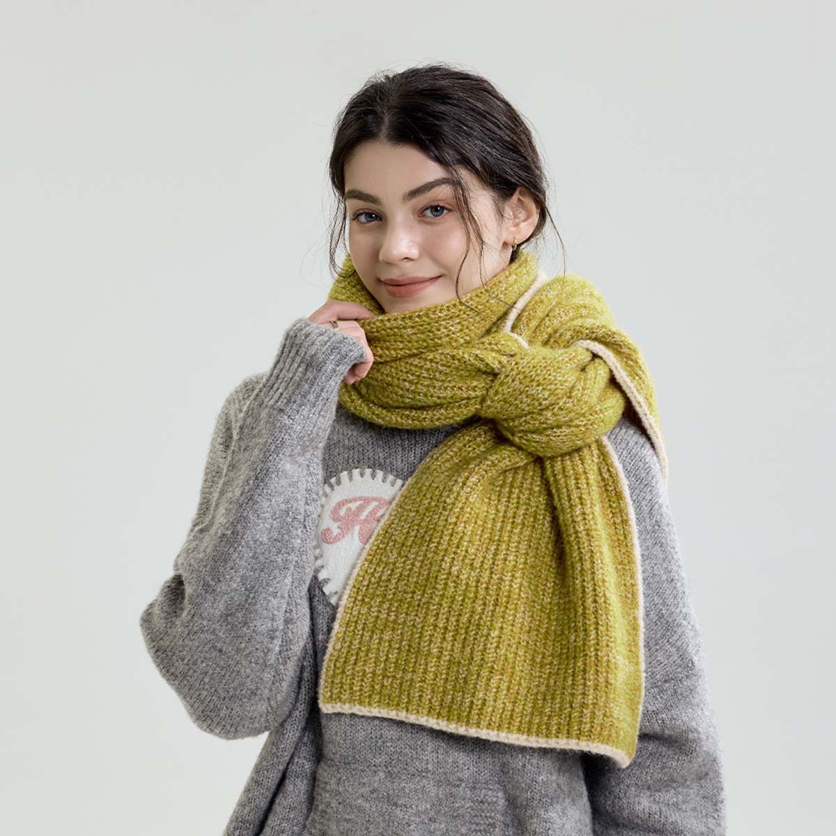 复古针织围巾女冬季保暖