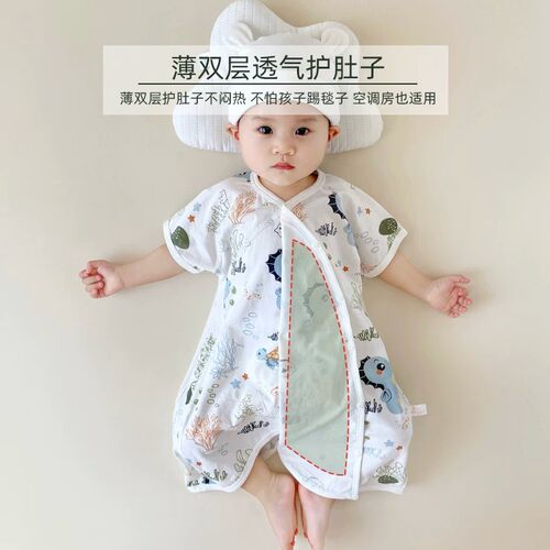 夏天不用担心宝宝流汗的连体衣~