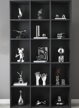 软装饰品电镀银色书架