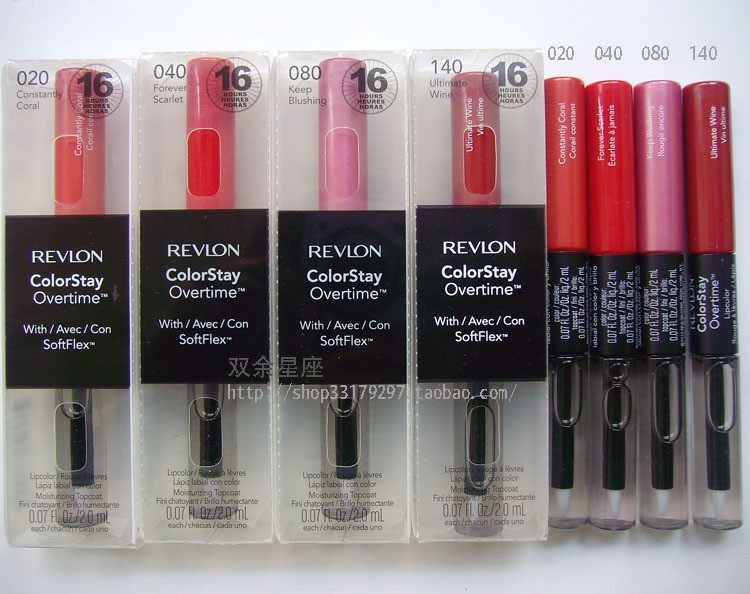 正品Revlon露华浓16小时持久不脱色双头唇彩滋润无色唇蜜橘红正红