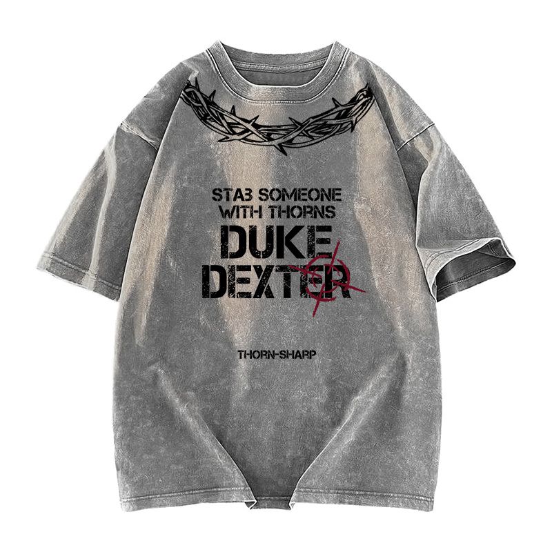 DUKE+DEXTER 美式复古高街潮流水洗做旧扎染短袖T恤