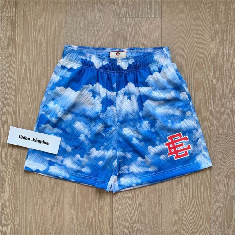 thumbnail for EE print shorts logo sweatpants mesh drawstring American shorts