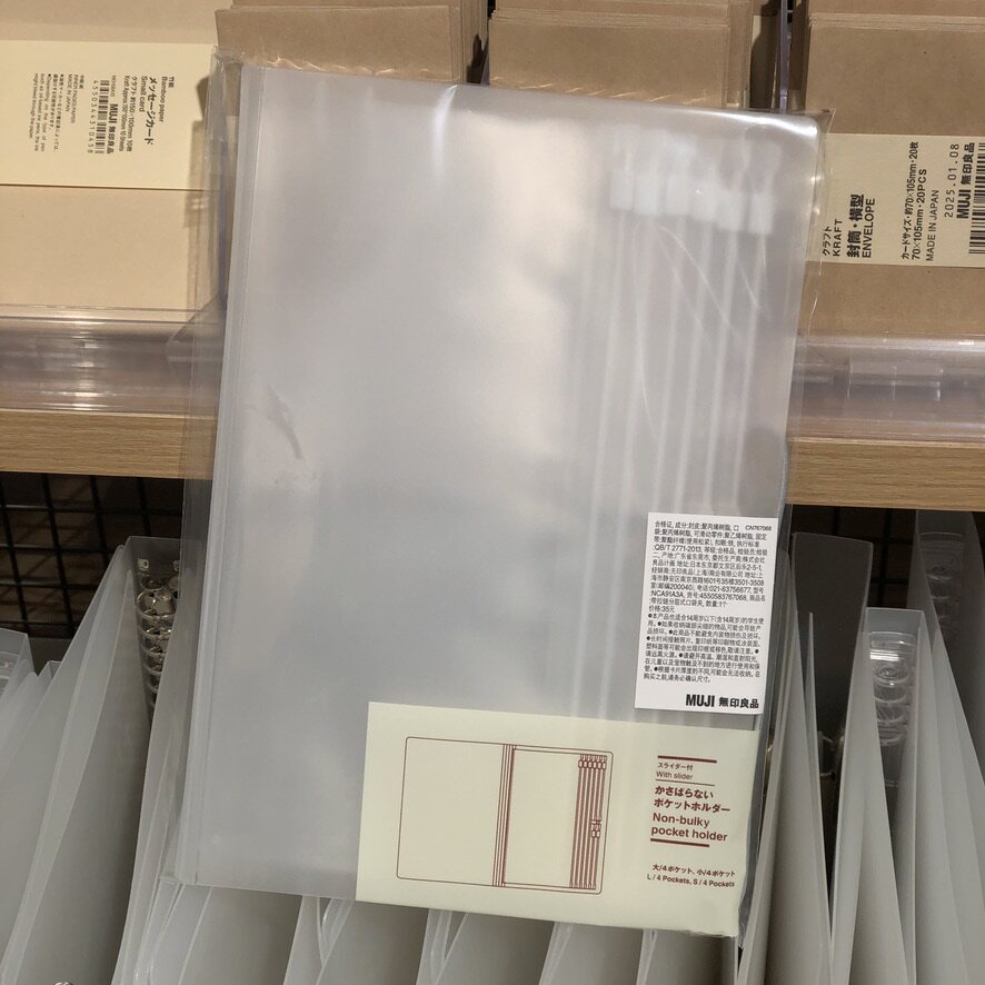 MUJI无印良品带拉链分层式口袋夹4大4小ins简约收纳资料夹
