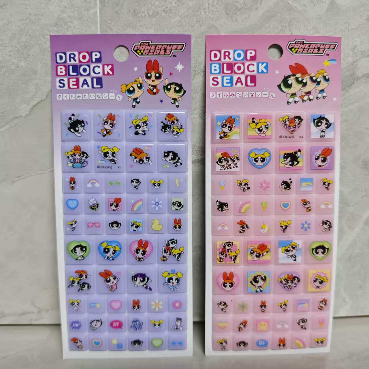 正版飞天小女警贴纸手机装饰贴纸方格相册卡贴纸可爱漫画风自粘贴