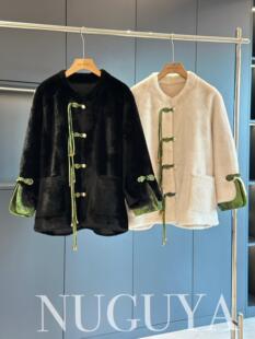 中国风水貂绒外套女洋气冬季新款高级感环保皮草短款皮毛一体大衣