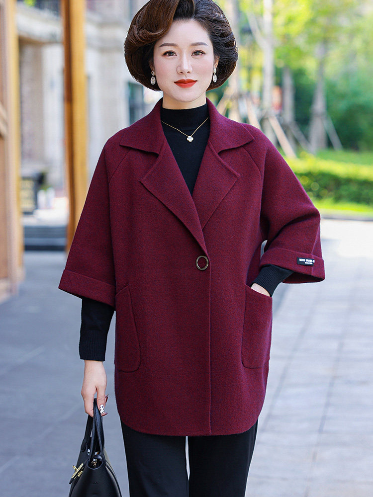 2026新款中年妈妈秋装外套洋气高贵风衣中老年女装春秋毛呢子大衣