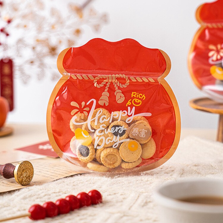 年货礼品包装新年福袋造型糖果袋自封袋食品保鲜袋烘焙点心密封袋