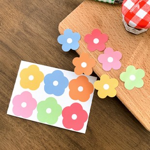 120枚 彩色花朵造型礼品封口贴糖果包装贴礼物装饰贴纸卡通表扬贴