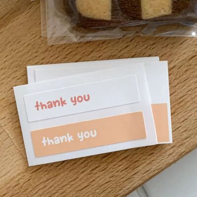 THANKYOU小长条贴纸感谢封口贴