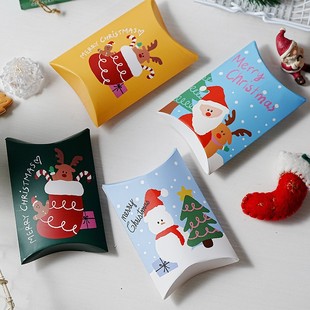 圣诞节糖果盒饼干盒派对分享圣诞可爱包装盒枕头盒饰品收纳纸盒