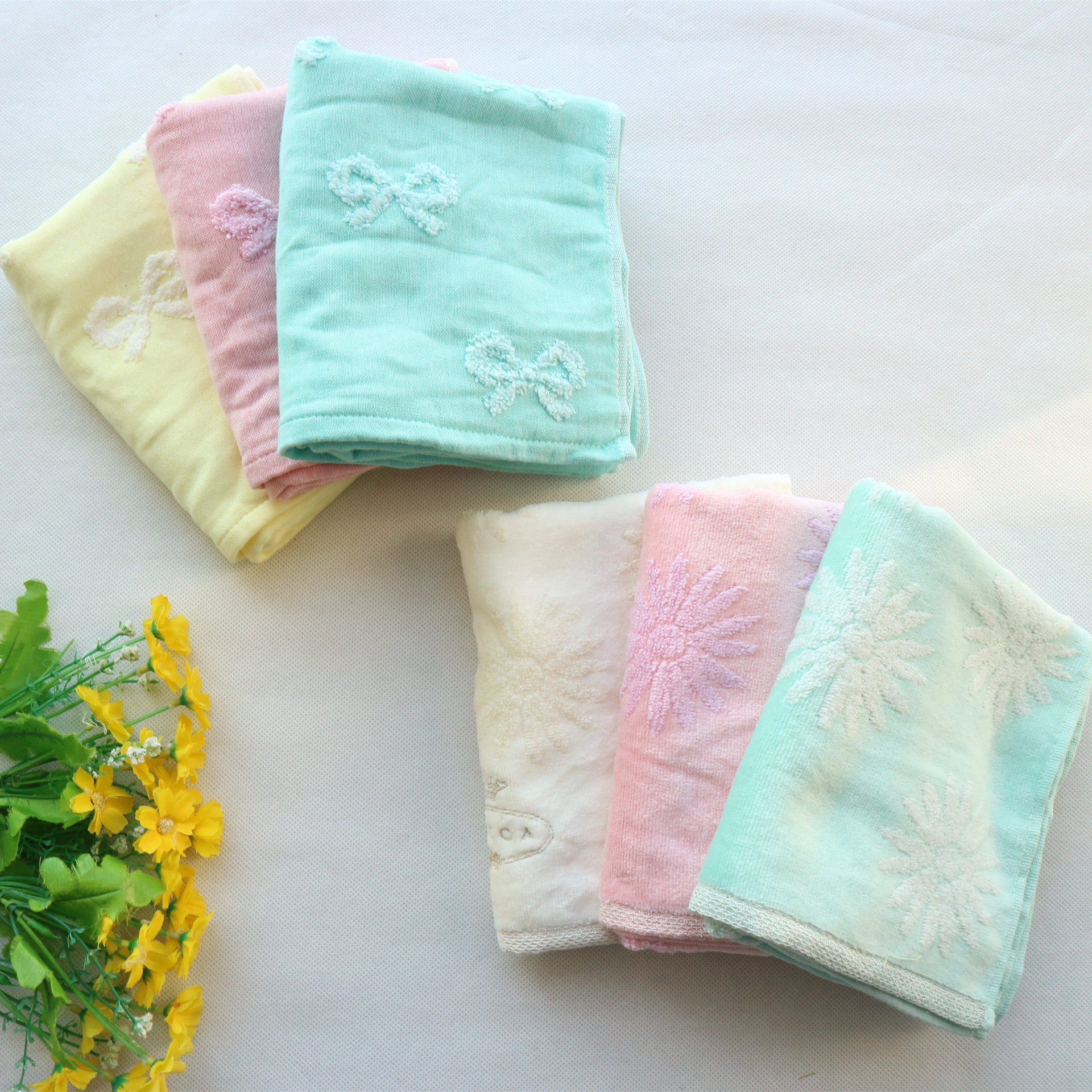 柔软割绒无捻纱女士亲肤洗脸毛巾