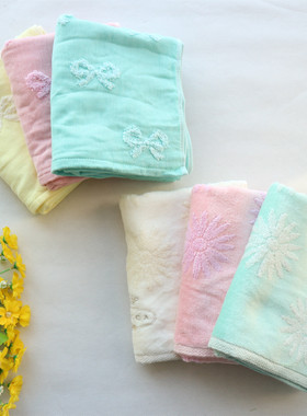 特柔软内ye出口款Tocca全棉割绒无捻纱女士亲肤洗脸毛巾面巾34*80