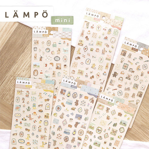 日本进口 Mind Wave温暖动物贴纸 lampo烫金徽章装饰贴画