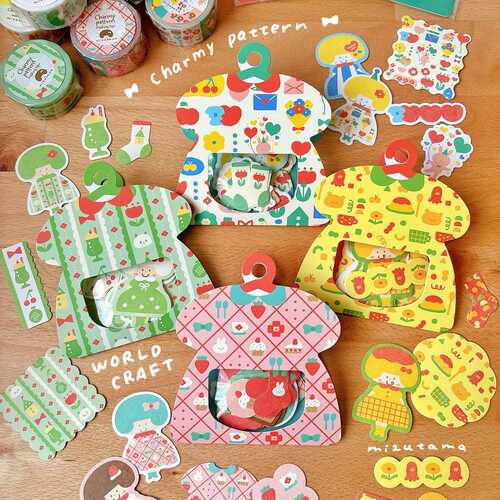 日本mizutama联名限定charmy pattern和纸胶带贴纸包可爱