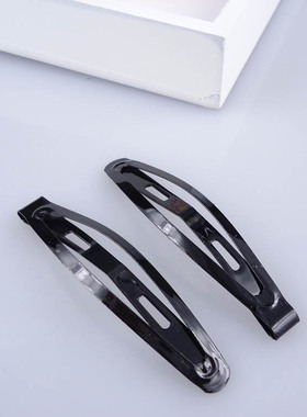 新款韩国BB夹 发饰 头饰 黑色喷漆边夹 发夹6CM 刘海夹盘发工具