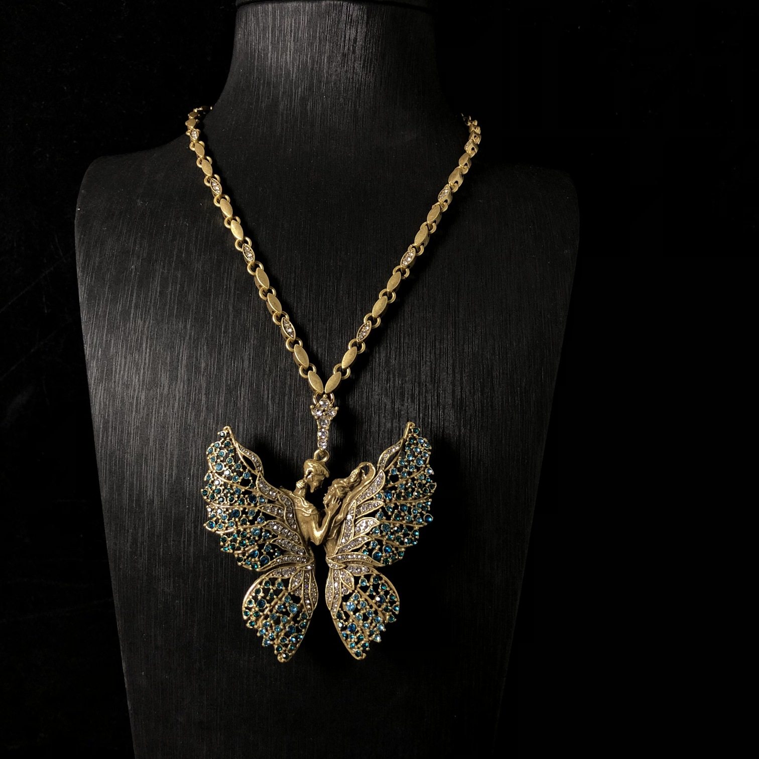 男女蝴蝶项链天使的翅膀耳钉镶钻流行配饰复古设计感饰品套装百搭,饰品/流行首饰/时尚饰品新,组合套装,淘宝优惠券,粉丝福利购,淘宝优惠卷