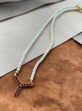 Y/PROJECT轻奢小众设计感珍珠项链Y型吊坠男女同款欧美ins锁骨链