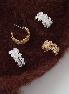 网红轻奢满钻圈圈耳钉