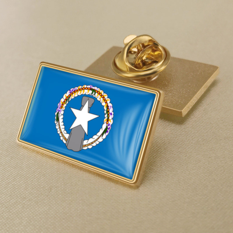 美属北马里亚纳群岛旗帜徽章长方形马里亚纳群岛国旗胸章胸针领针