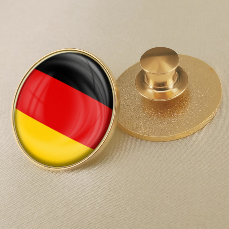 圆形德国国旗徽章定制世界各国旗帜胸章襟章水晶滴胶胸针