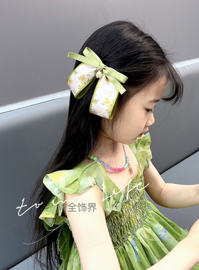 汉服头饰女儿童新中式发夹古装马面裙国风发饰女童蝴蝶结发卡头饰