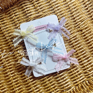 韩版儿童彩色纱质蝴蝶结氛围感配饰拍照写真发饰