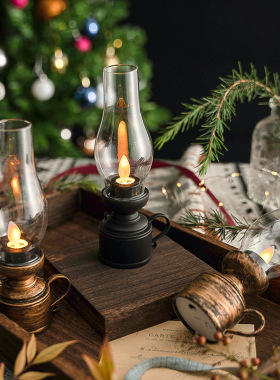 复古仿真蜡烛电子煤油灯圣诞节万圣节地摊夜市露营剧本杀小夜灯