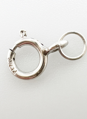 铂金圈圈项链尾部链接环DIY配件PT950白金延长链扣铂金弹簧扣