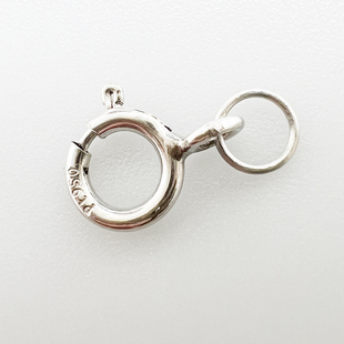 铂金圈圈项链尾部链接环DIY配件PT950白金延长链扣铂金弹簧扣