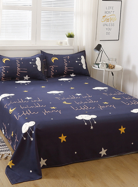 ins风网红卡通单件床单涤棉1.2m1.5m1.8米韩式宿舍学生单人双人床