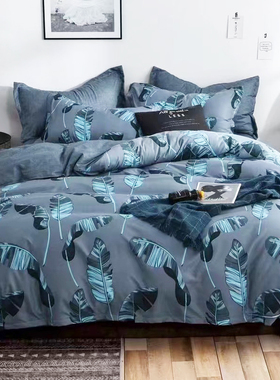 床笠式四件套床罩款单双人床学生宿舍简约儿童卡通三件套床上用品