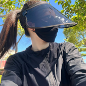 日本UV CUT夏季 女士防紫外线出遮脸遮阳帽太阳发卡帽防晒帽子骑车